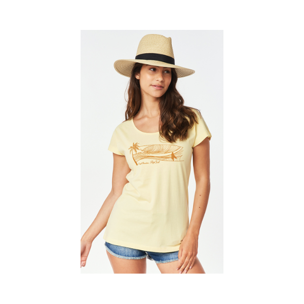 T-shirt à manches courtes Playabella Graphic Light yellow - Femme - Ric Curl