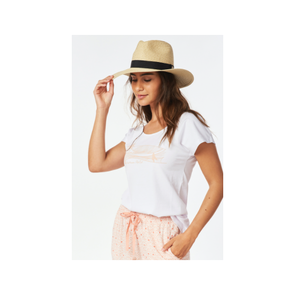 T-shirt à manches courtes Playabella Graphic Blanc - Femme - Ric Curl
