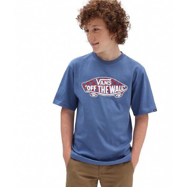 T-Shirt VANS By Otw Logo Fill Boys True Navy-Chili Pepper - Homme Bleu - Taille : M